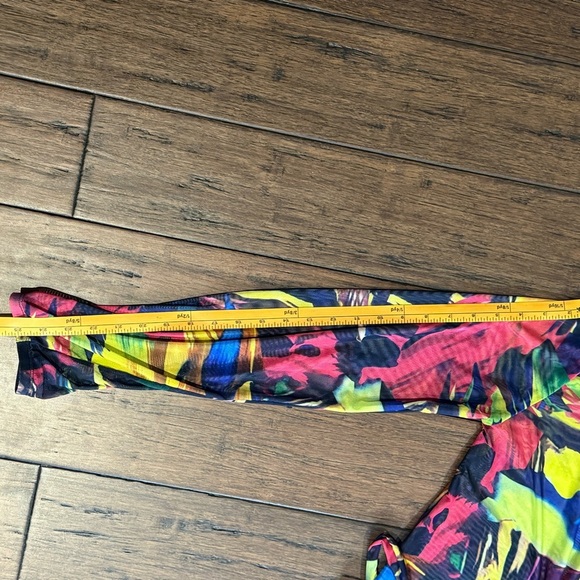 Swimsuit Cover Up Sheer Vibrant Multicolor Maxi long sleeve - Picture 8 of 8